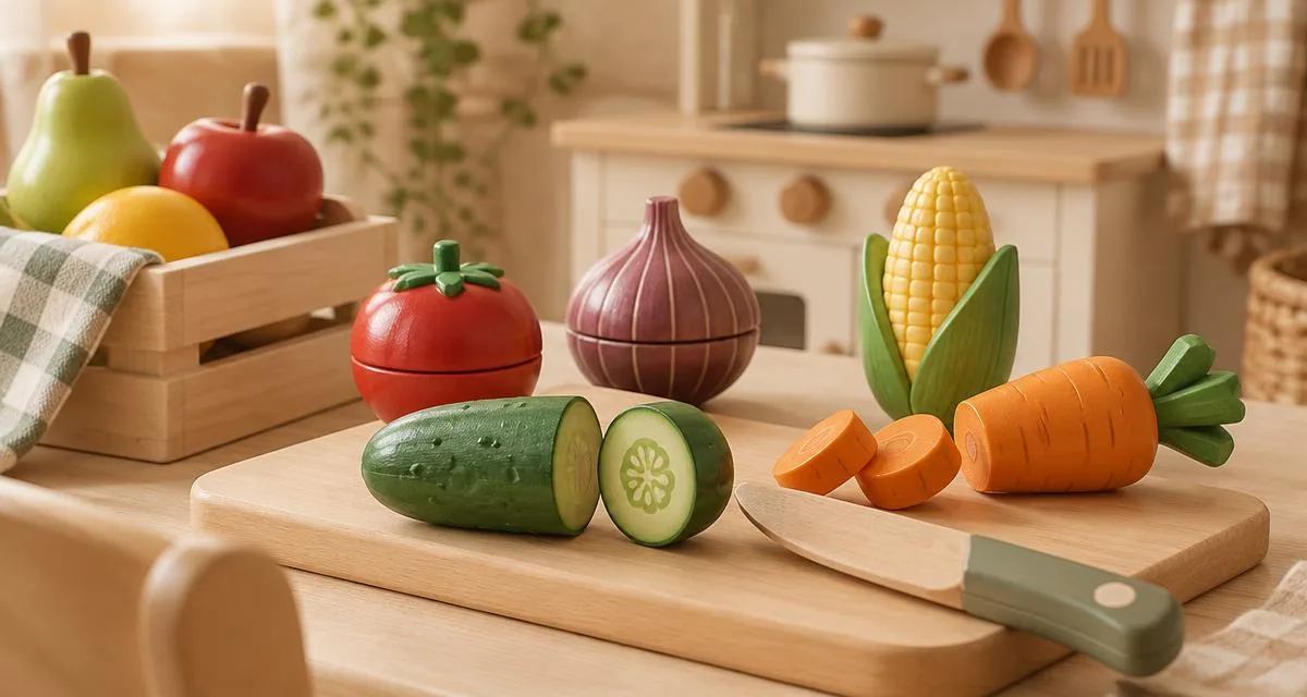 Уютная игрушечная кухня NOVORA с 3D-напечатанными овощами